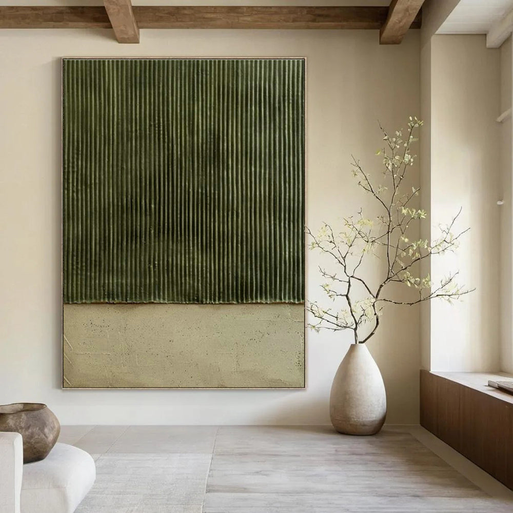 Intricate Large-Scale Custom Hand-Painted Abstract Artwork - Botanical Elegance for Orchid Showrooms  DLZ0329