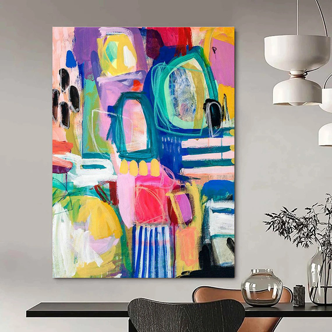 Massive Custom Hand-Painted Abstract Canvas for Drone Photography Studios  DLZ0093
