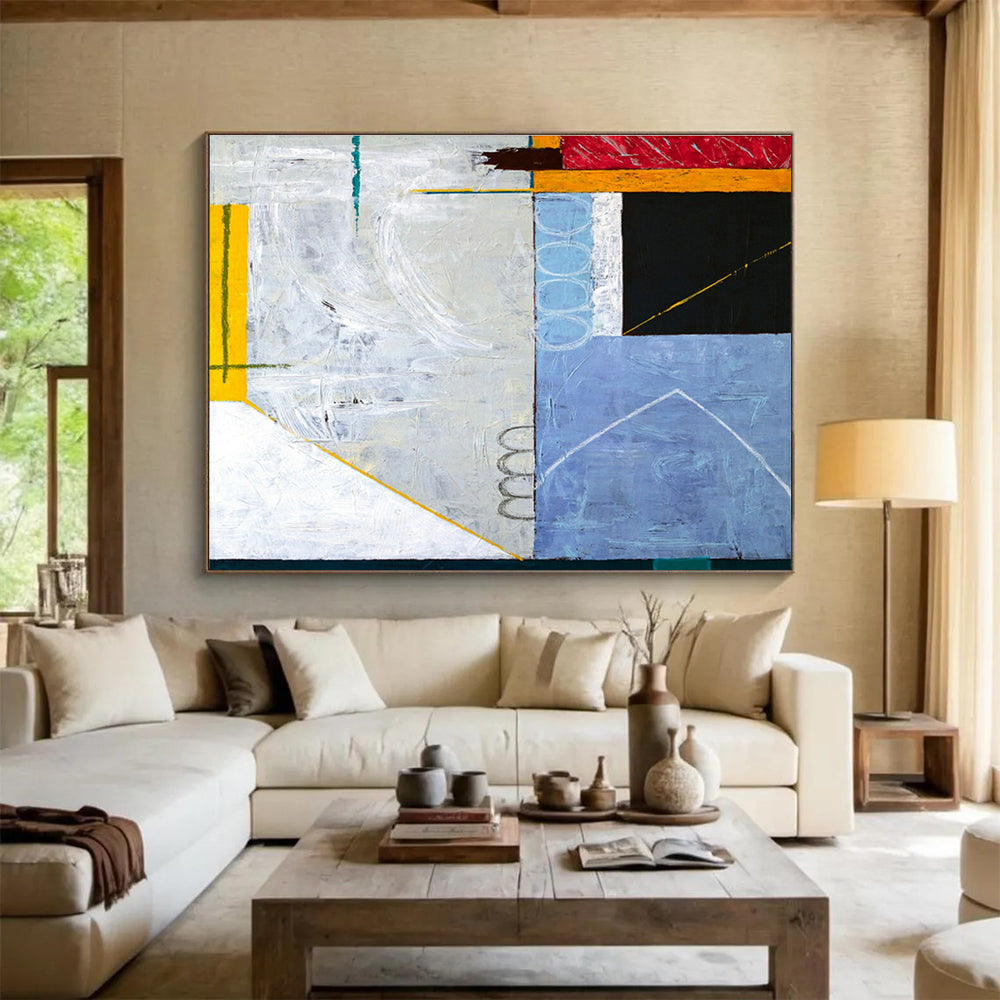 Custom-Made Giant Abstract Hand Painting for Subterranean Bunker Emergency Operations Center DLZ2954