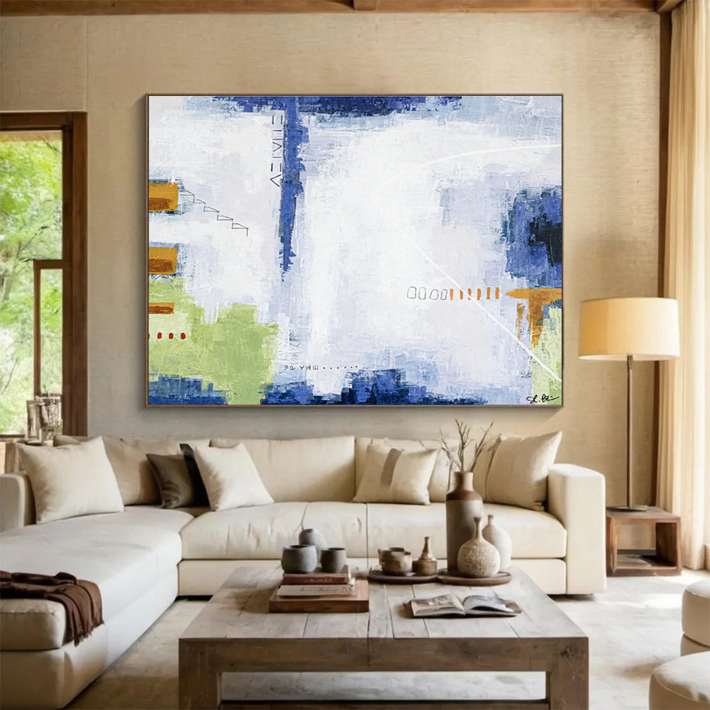 Oversized Custom Abstract Hand Painting for Urban Rooftop Beekeeping Cooperative DLZ2939