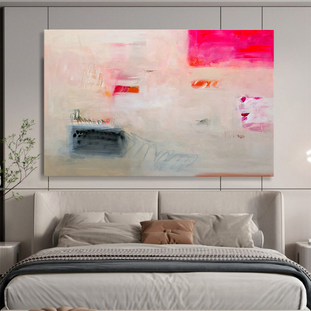 Rustic Wood Panel Custom Hand-Painted Abstract Art with Crackle Effect for Bars and Lounges