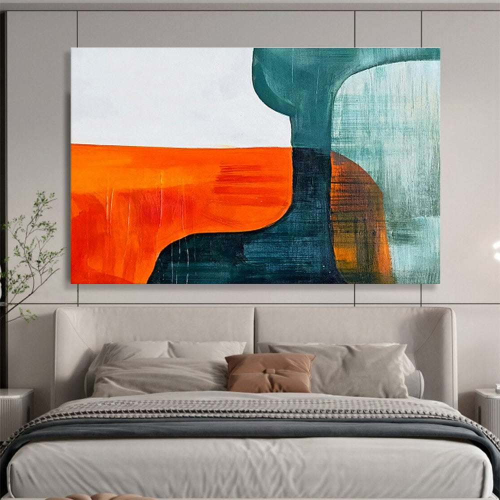 Bespoke Underwater Research Submarine Docking Bay Oversized Abstract Hand-Painted Art DLZ2649