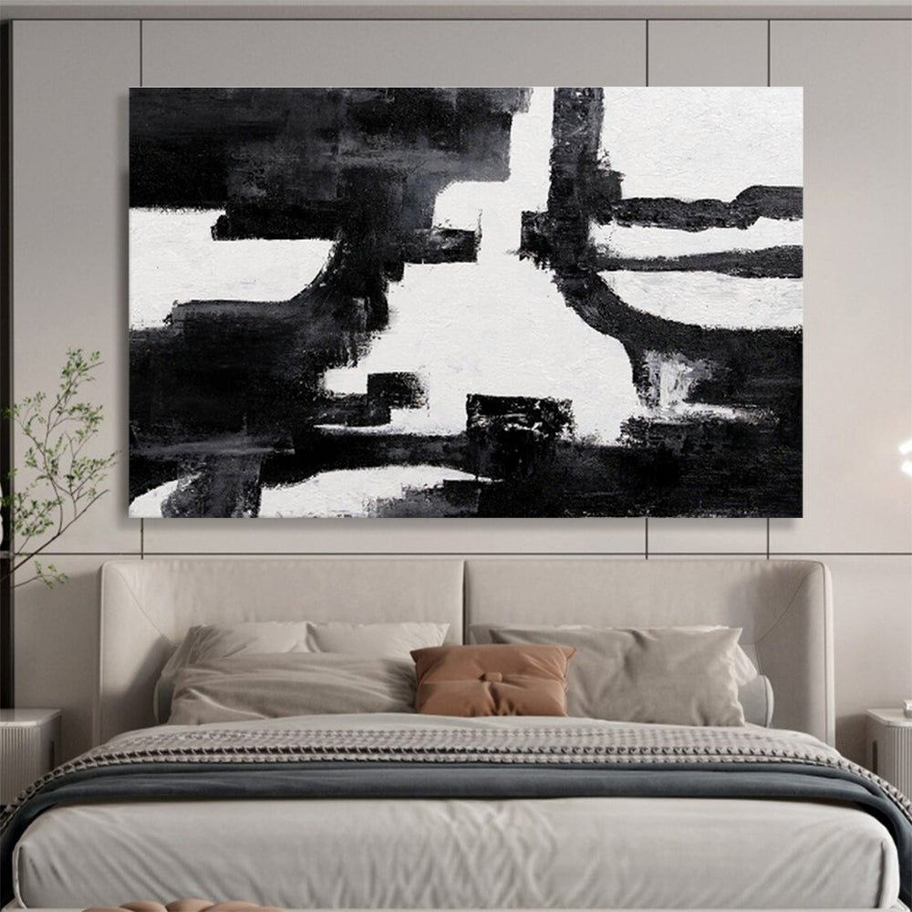 Light & Shadow Custom Hand-Painted Abstract Landscape Art for Dining Areas and Living Spaces