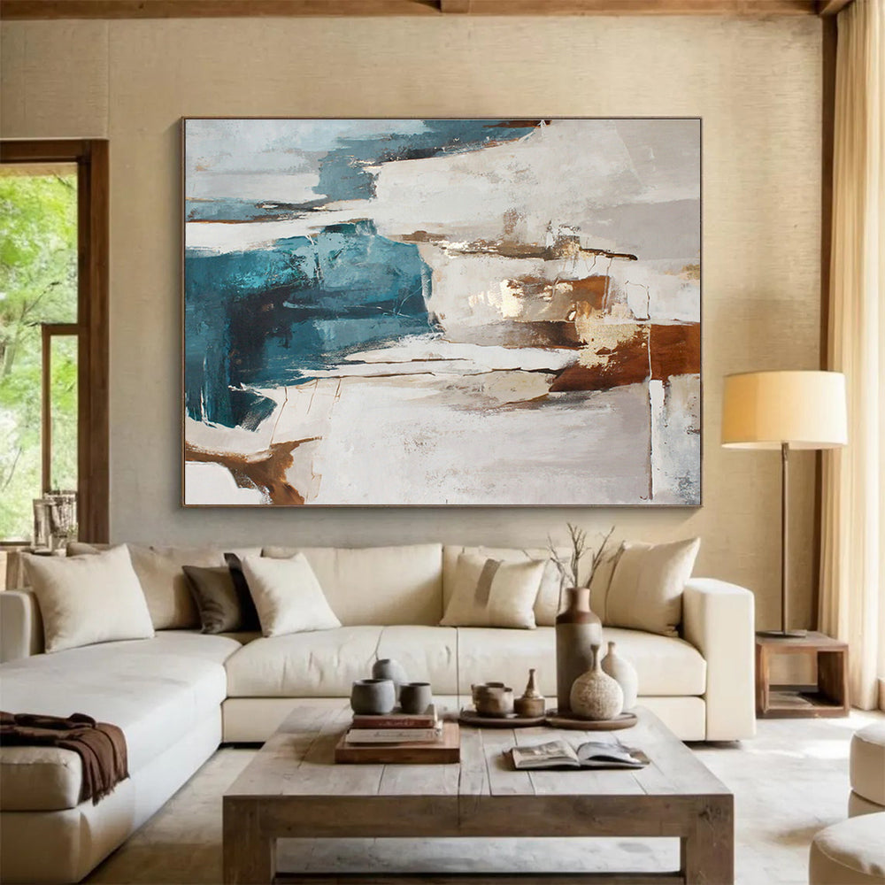 Large Custom Abstract Hand-Painted Art for Cave Restaurant Dining Area DLZ2904