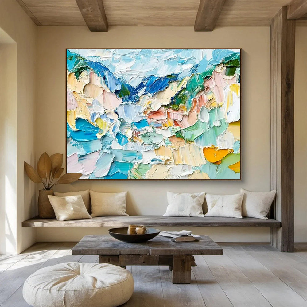 Custom-Made Giant Abstract Hand Painting for Underwater Sensor Network Redundancy and Fault Tolerance Enhancement Center DLZ3188