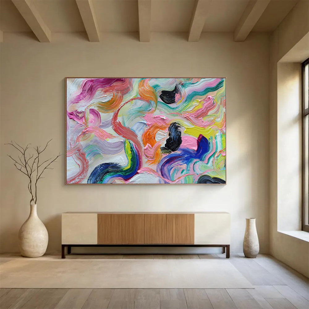 Oversized Custom Abstract Hand Painting for Conference Room DLZ2676