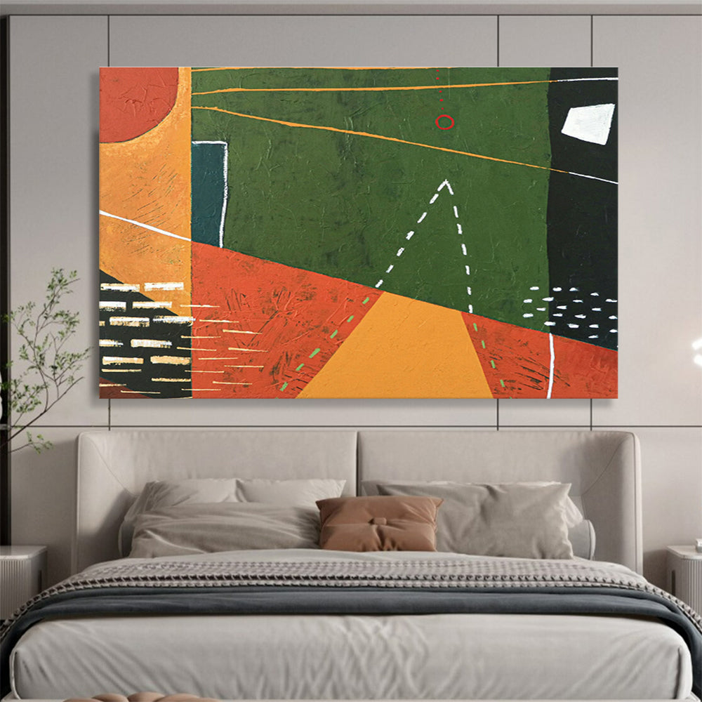 Custom Giant Abstract Hand Painting for Mountain Hydroelectric Pumped Storage Station DLZ2942