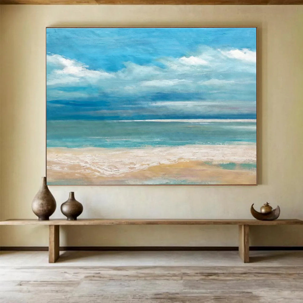 Oversized Custom Abstract Hand Painting for Offshore Wave Energy Converter Deployment Base DLZ3022