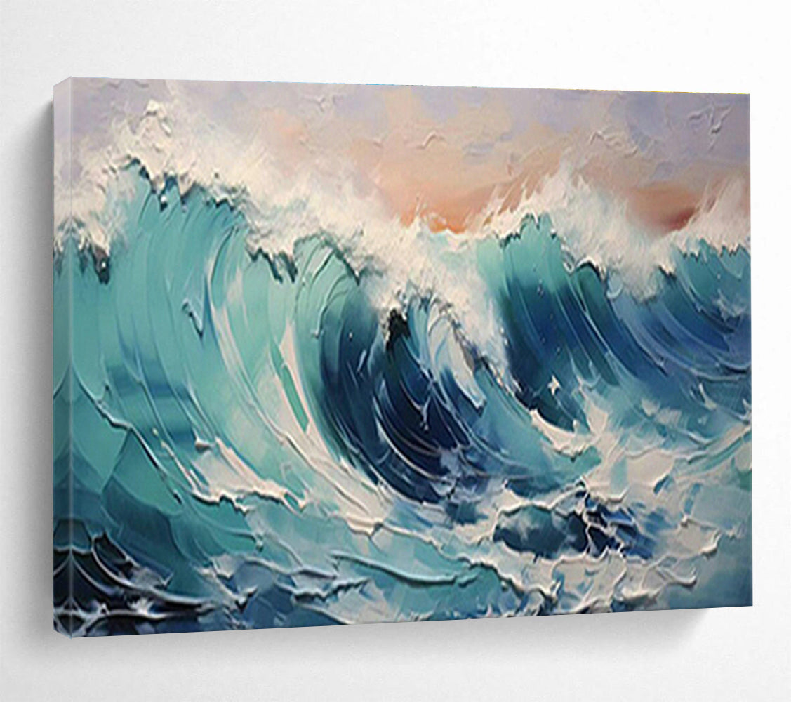 Oversized Custom Hand-Painted Abstract Art for Antarctic Marine Mammal Satellite Tagging Operations Base DLZ3063