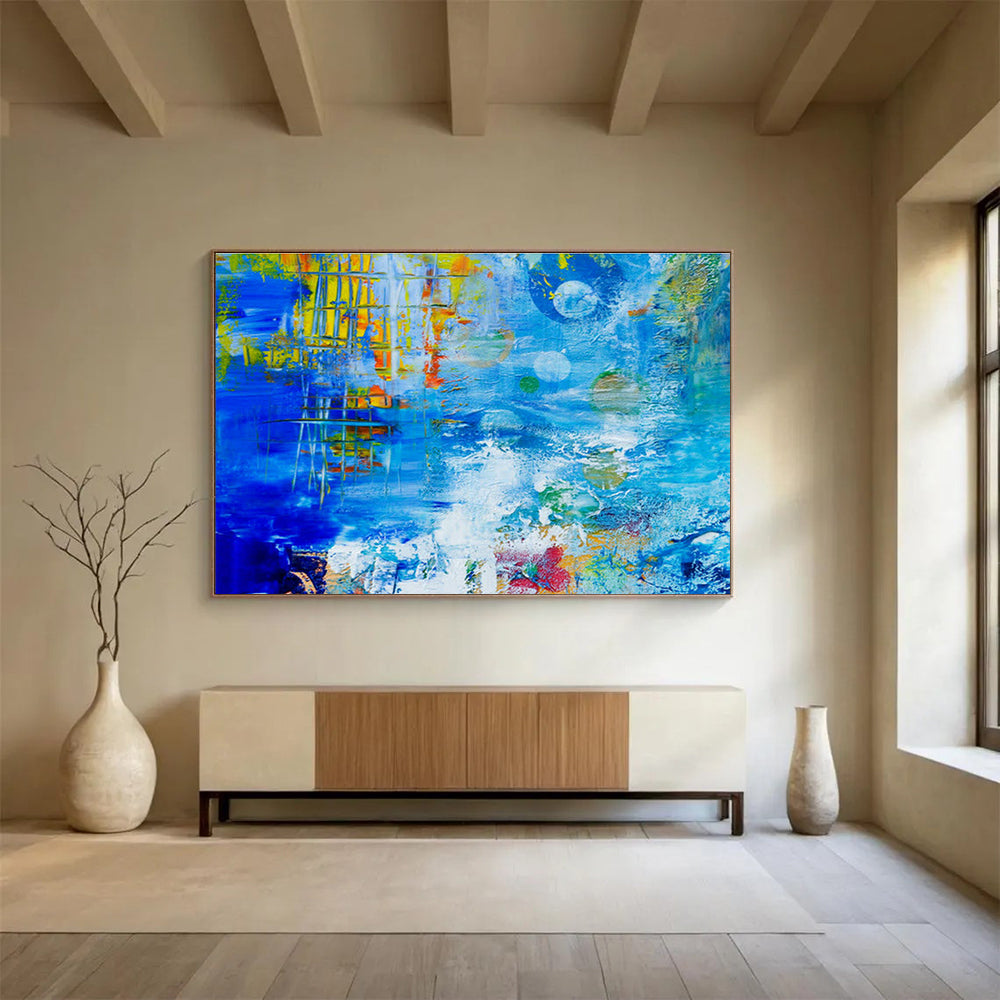 Custom Giant Abstract Hand Painting for Wind Turbine Maintenance Base DLZ2823