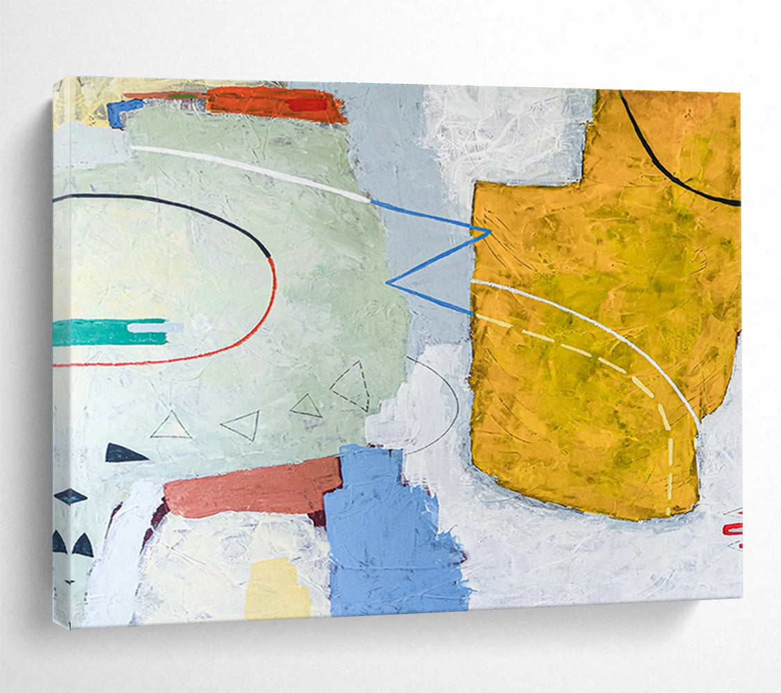 Oversized Custom Hand-Painted Abstract Art for Underwater Tunnel Construction Site Office DLZ2943