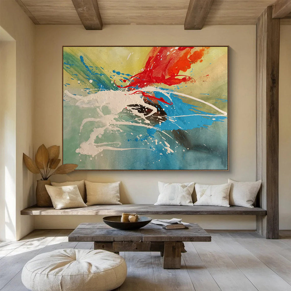 Hand-Painted Large Abstract Artwork, Minimalist Style for Modern Homes DLZ3227
