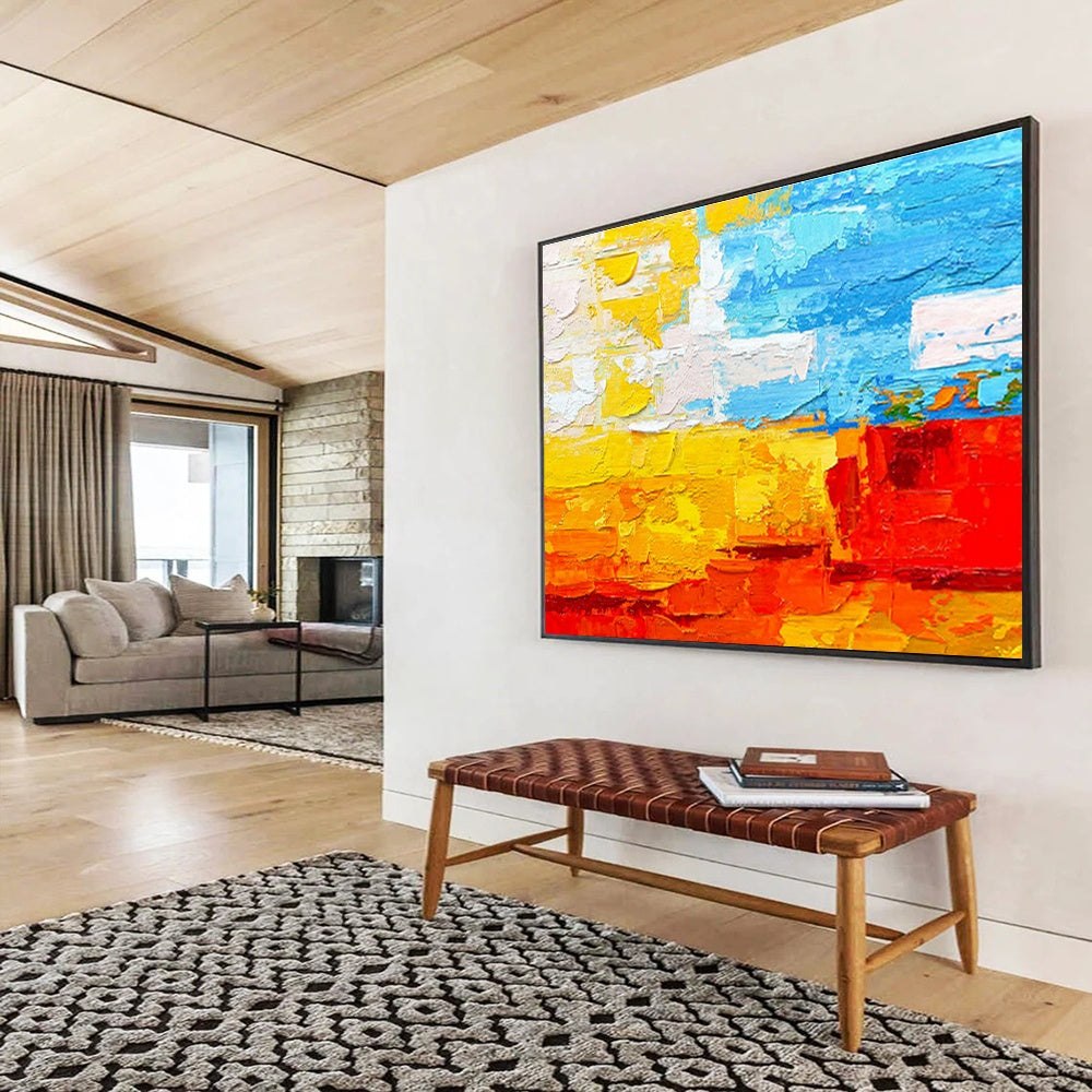 Custom-Made Space Debris Removal Satellite Assembly Line Large Abstract Hand Painting DLZ2654