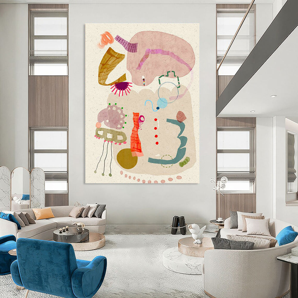 Huge Customizable Handmade Abstract Wall Art for Sustainable Fashion Boutiques  DLZ0078