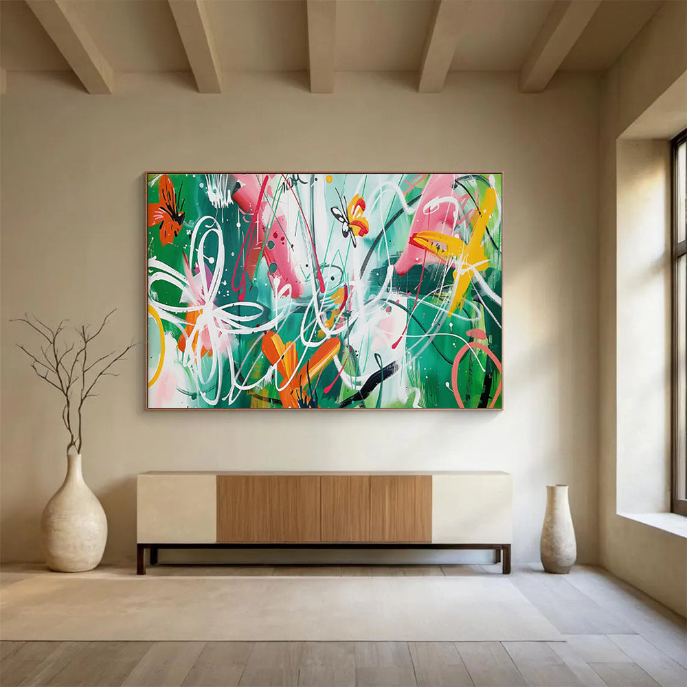 Tailored High-Altitude Weather Modification Station Giant Abstract Hand Painting DLZ2607