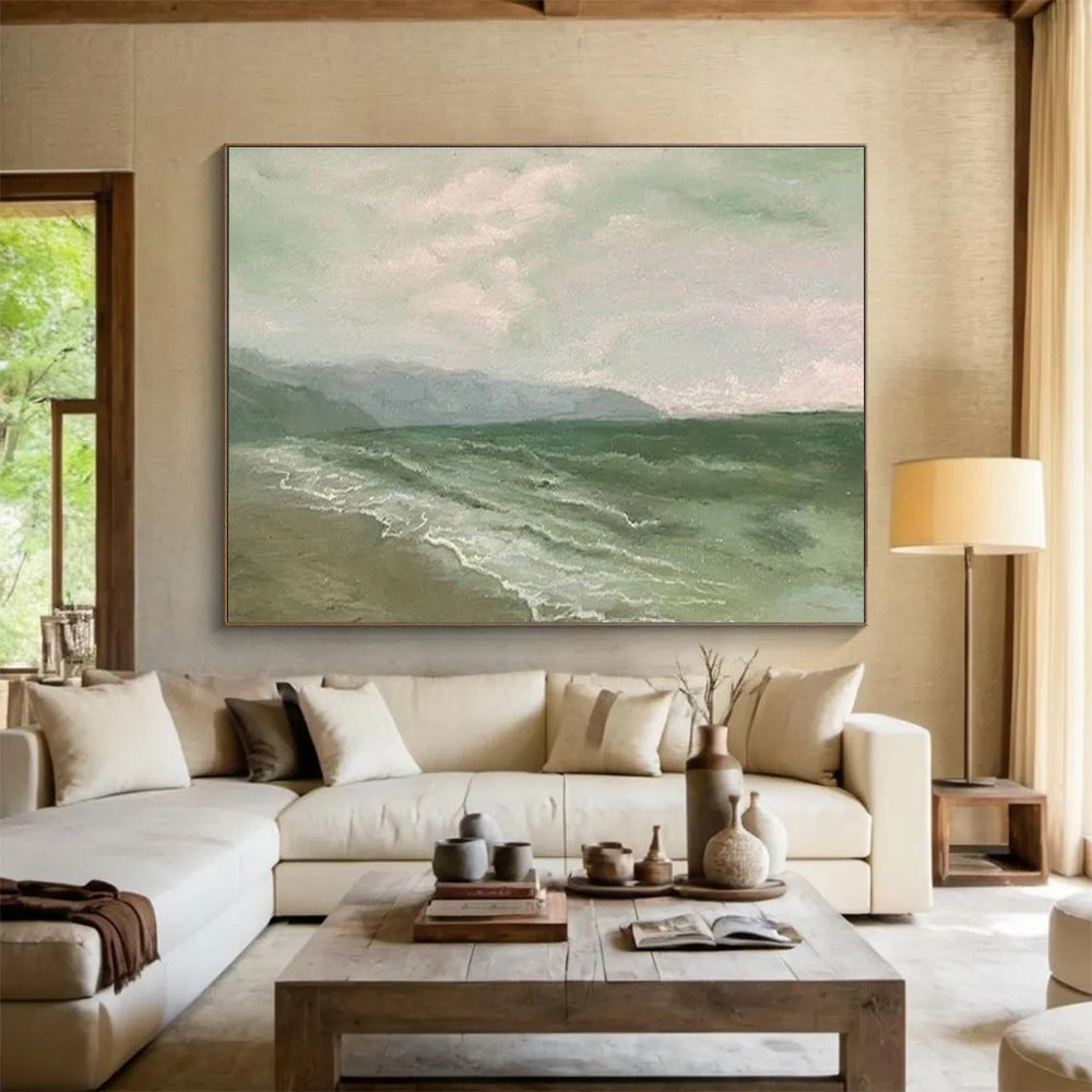 Oversized Custom Abstract Hand Painting for Arctic Freshwater Ecosystem Research Base DLZ2988