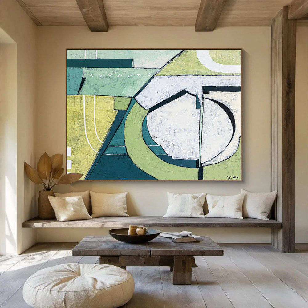 Customized Large-Scale Abstract Hand Painting for Seaside Cliff Observatory Deck DLZ2927