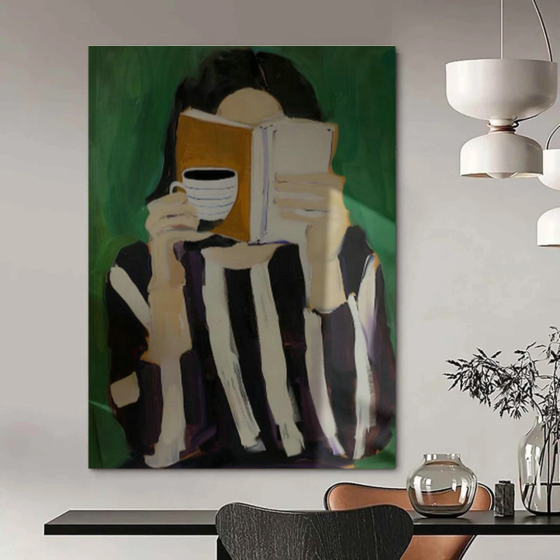 Extensive Large-Scale Custom Hand-Painted Abstract Artwork - Vintage Aura for Vinyl Record Stores  DLZ0214