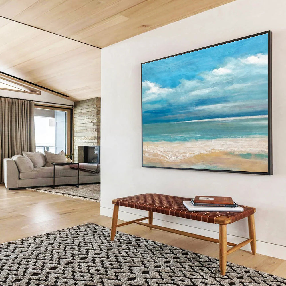 Oversized Custom Abstract Hand Painting for Offshore Wave Energy Converter Deployment Base DLZ3022