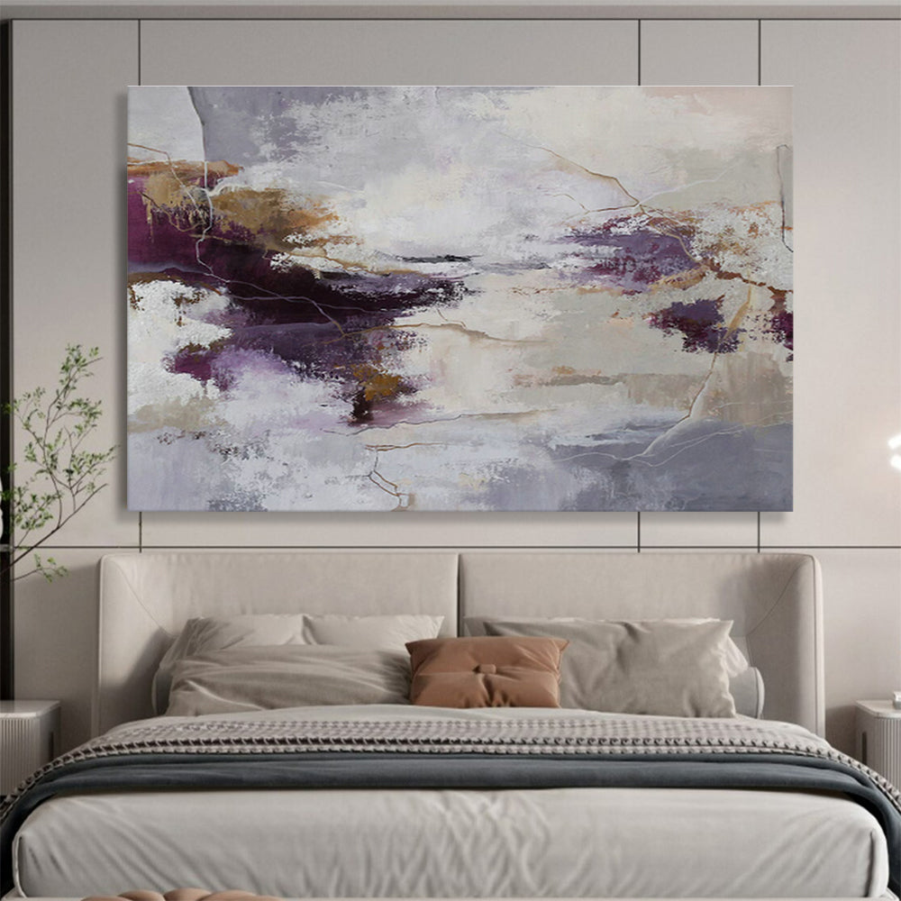 Large-Size Custom Hand-Painted Abstract Painting for Vertical Forest Residential Lobby DLZ2900
