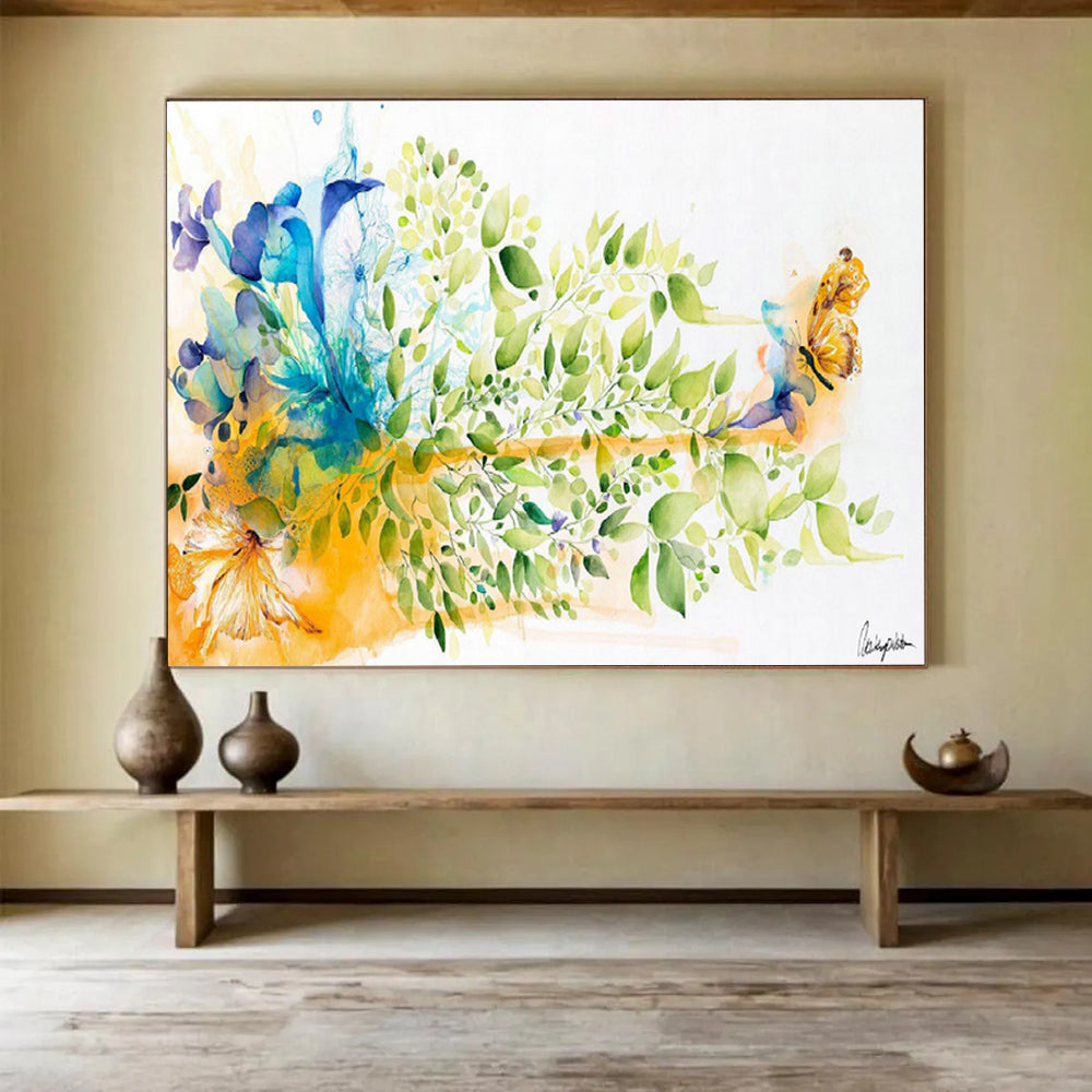Custom Giant Abstract Hand Painting for Coastal Lighthouse Keeper's Quarters DLZ2921