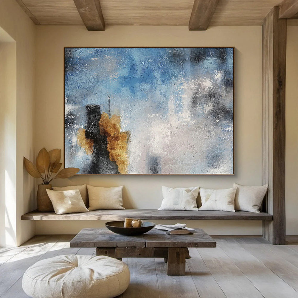 Custom-Made Giant Abstract Hand Painting for Subterranean Geothermal Heat Exchanger Manufacturing Plant DLZ3037
