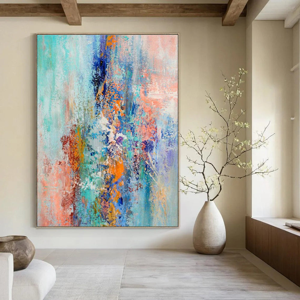 Gigantic Custom Hand-Painted Abstract Canvas for Flower Arrangement Workshops  DLZ0012