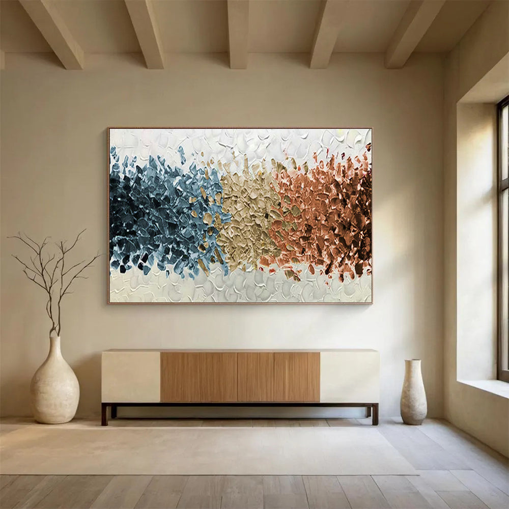 Oversized Custom Abstract Hand Painting for Arctic Freshwater Lake Eutrophication Research Station DLZ3075