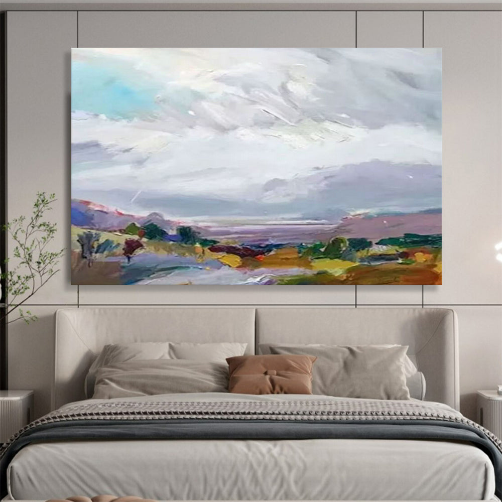 Large-Size Custom Abstract Hand Painting for Battery Energy Storage Facility Control Room DLZ2826