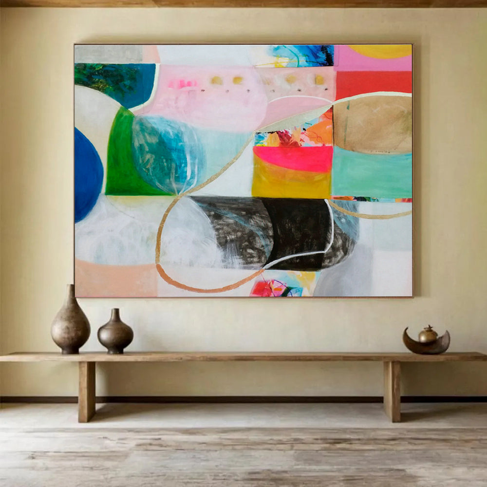 Smart Sensor Custom Hand-Painted Abstract for Tech-Forward Offices