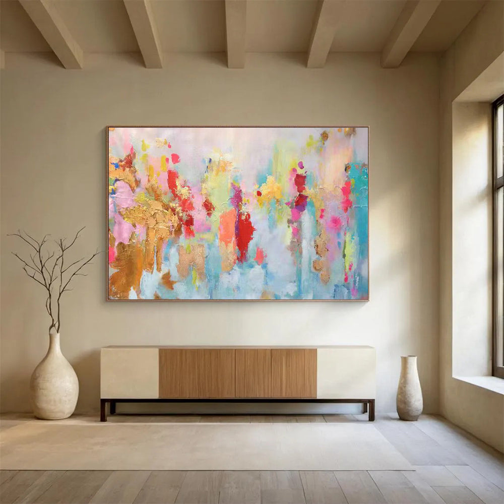 Customized Large Abstract Hand Painting for Subterranean Geothermal Power Plant Turbine Hall DLZ3027