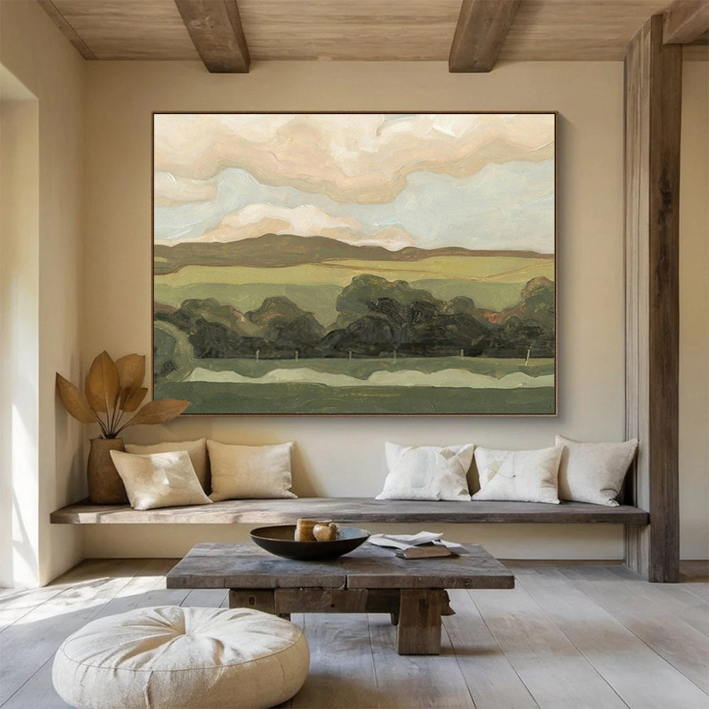 Customized Large-Scale Abstract Hand Painting for Seaplane Terminal Hangar DLZ2809