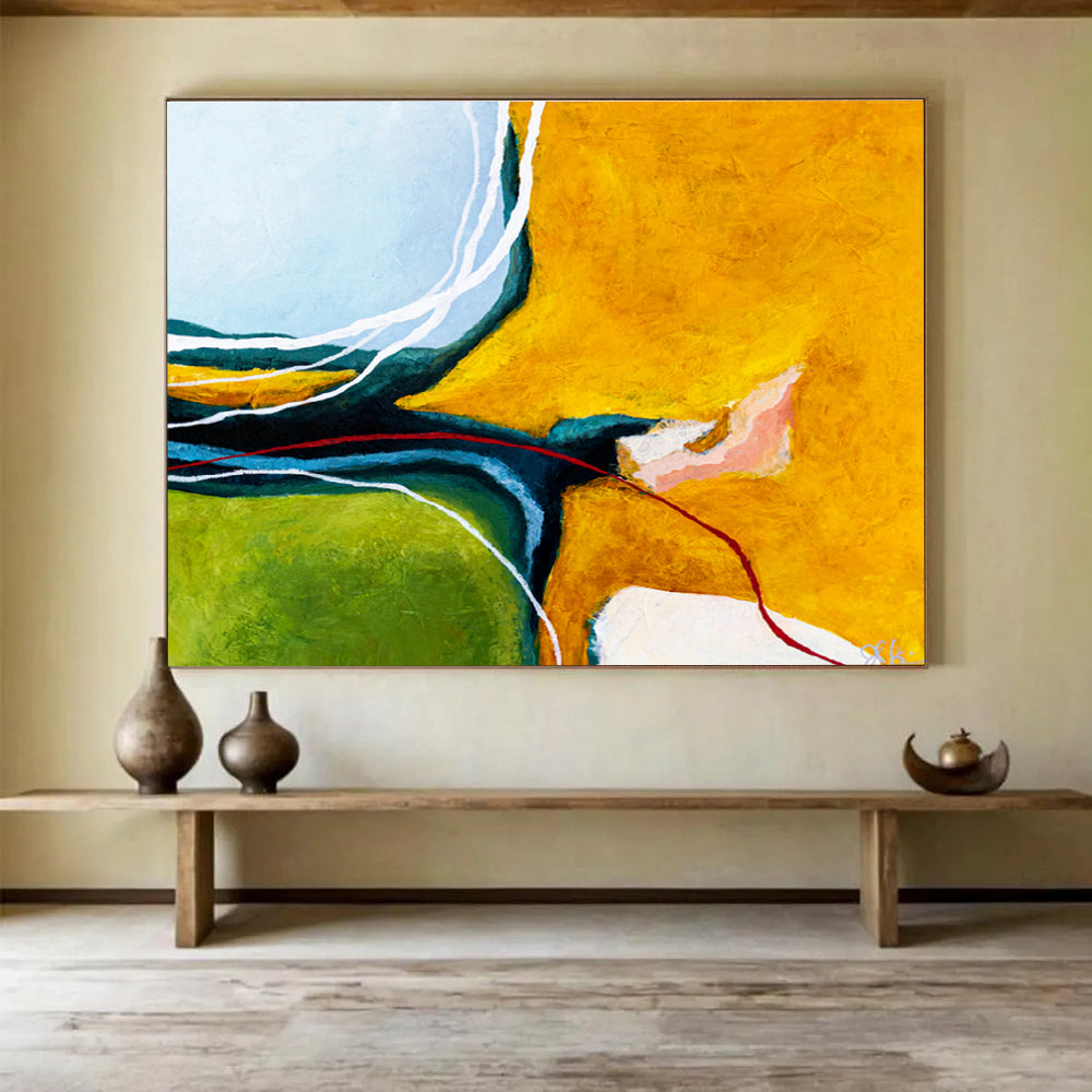Customized Large Abstract Hand Painting for Desert Solar Power Plant Command Center DLZ2936