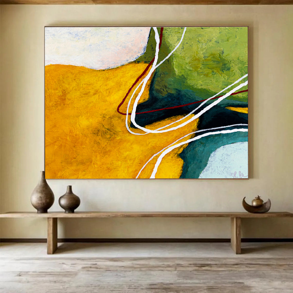 Oversized Custom Hand-Painted Abstract Art for High-Altitude Glider Airport Terminal DLZ2935