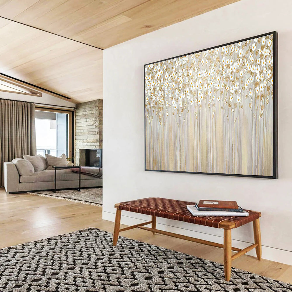 Large-Size Custom Abstract Hand Painting for Urban Rooftop Green Roof Irrigation and Drainage System Design Office DLZ3171