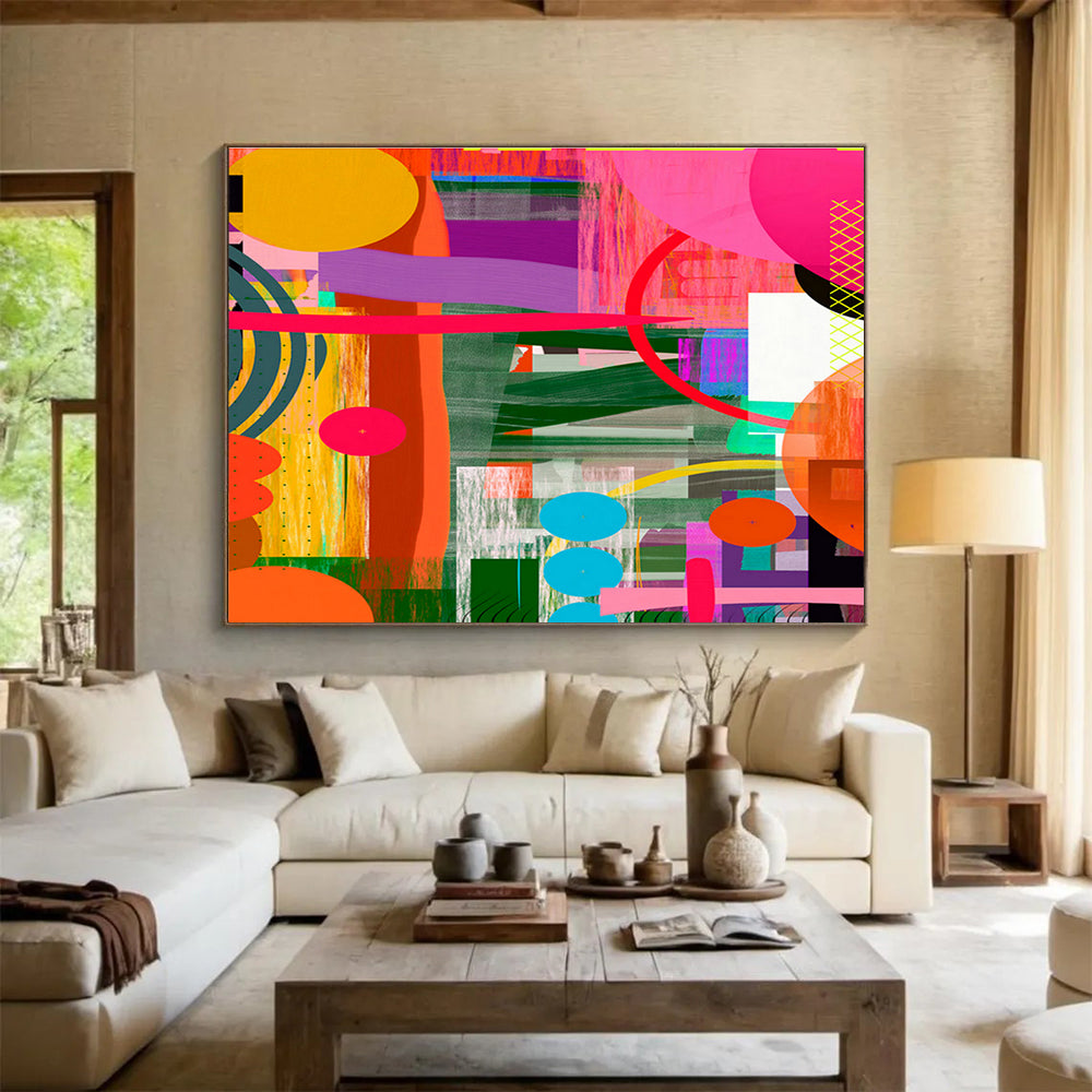 Tailored Mall Lounge Oversized Abstract Hand Painting
