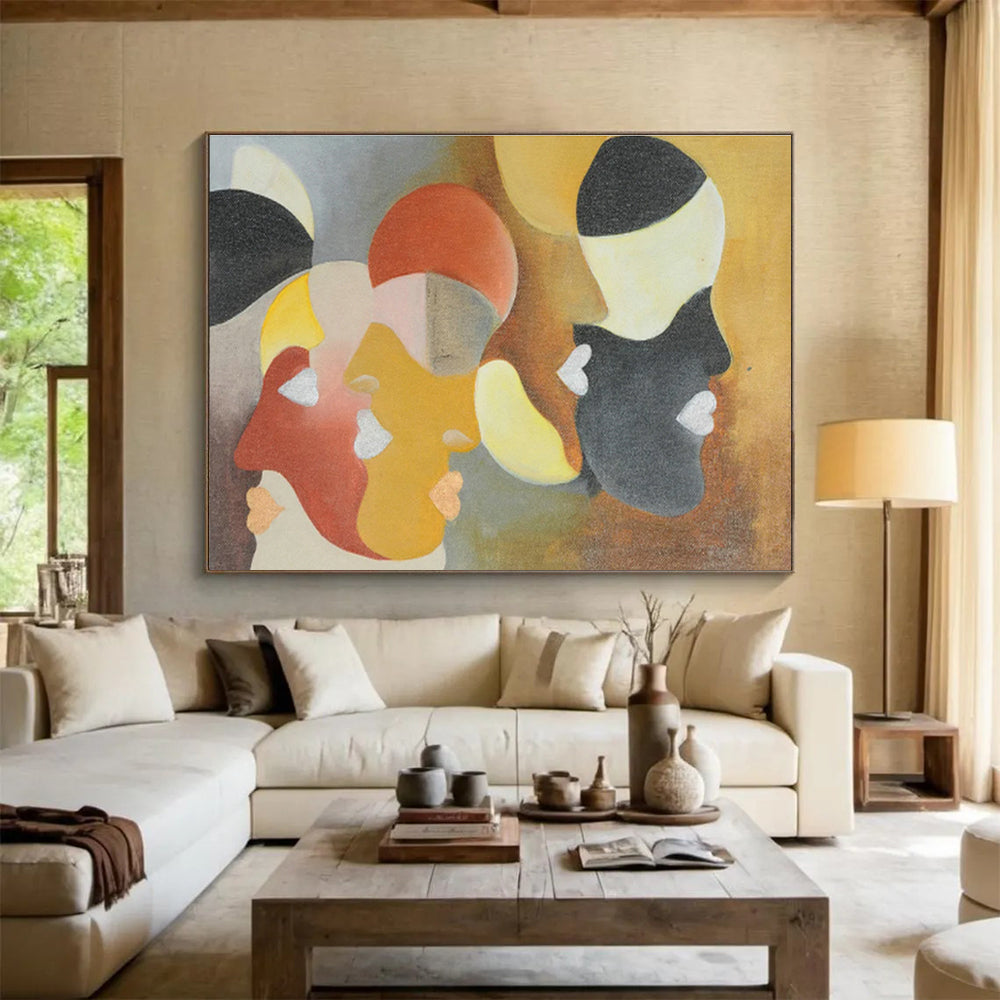 Giant Modern Abstract Art - Commissioned Mixed Media Wall Decor for Hotel Lobbies