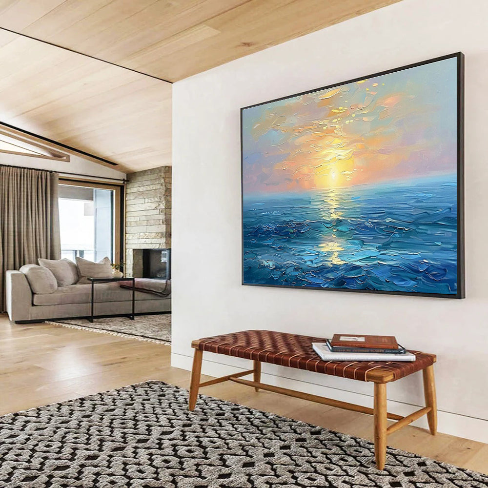 Customized Large Abstract Hand Painting for Underwater Noise Barrier Design and Testing Facility DLZ3151