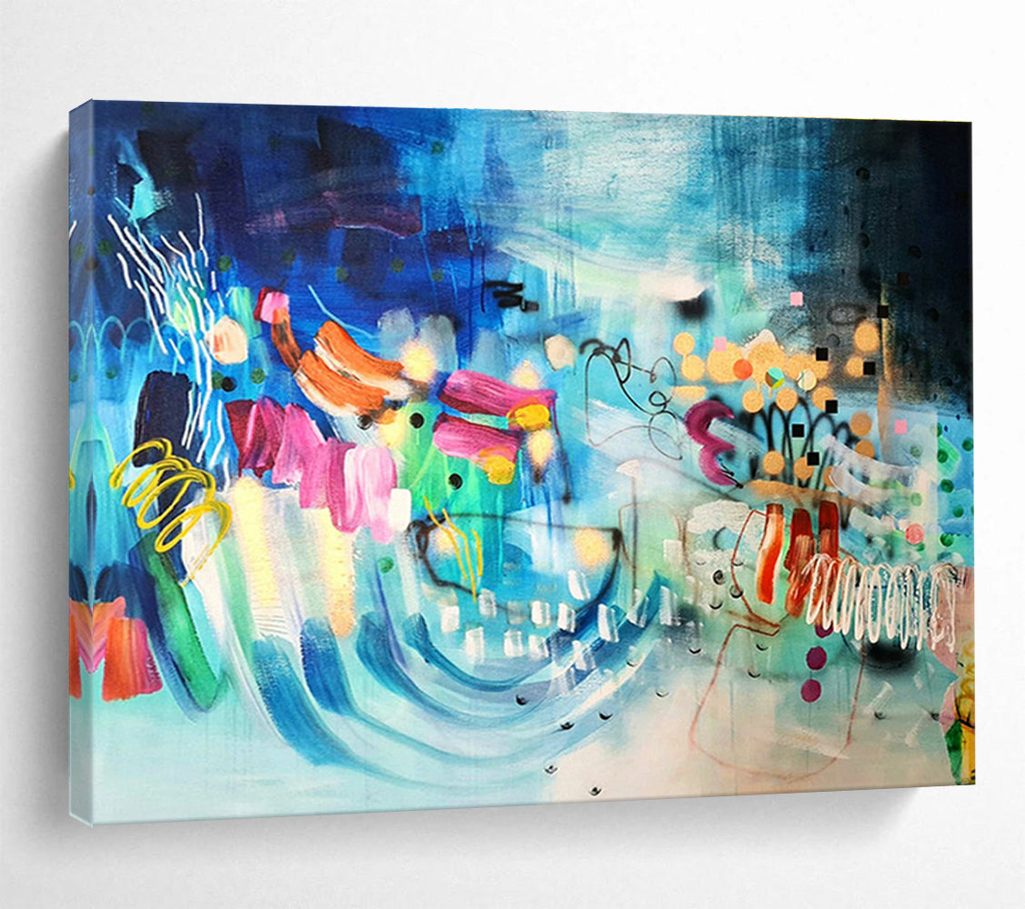Prism Glass Custom Hand-Painted Abstract for Light Installation Art