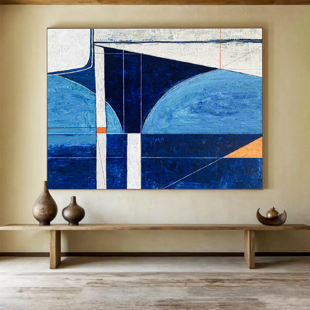 Large-Size Custom Abstract Hand Painting for Mangrove Swamp Eco-Lodge Reception DLZ2924