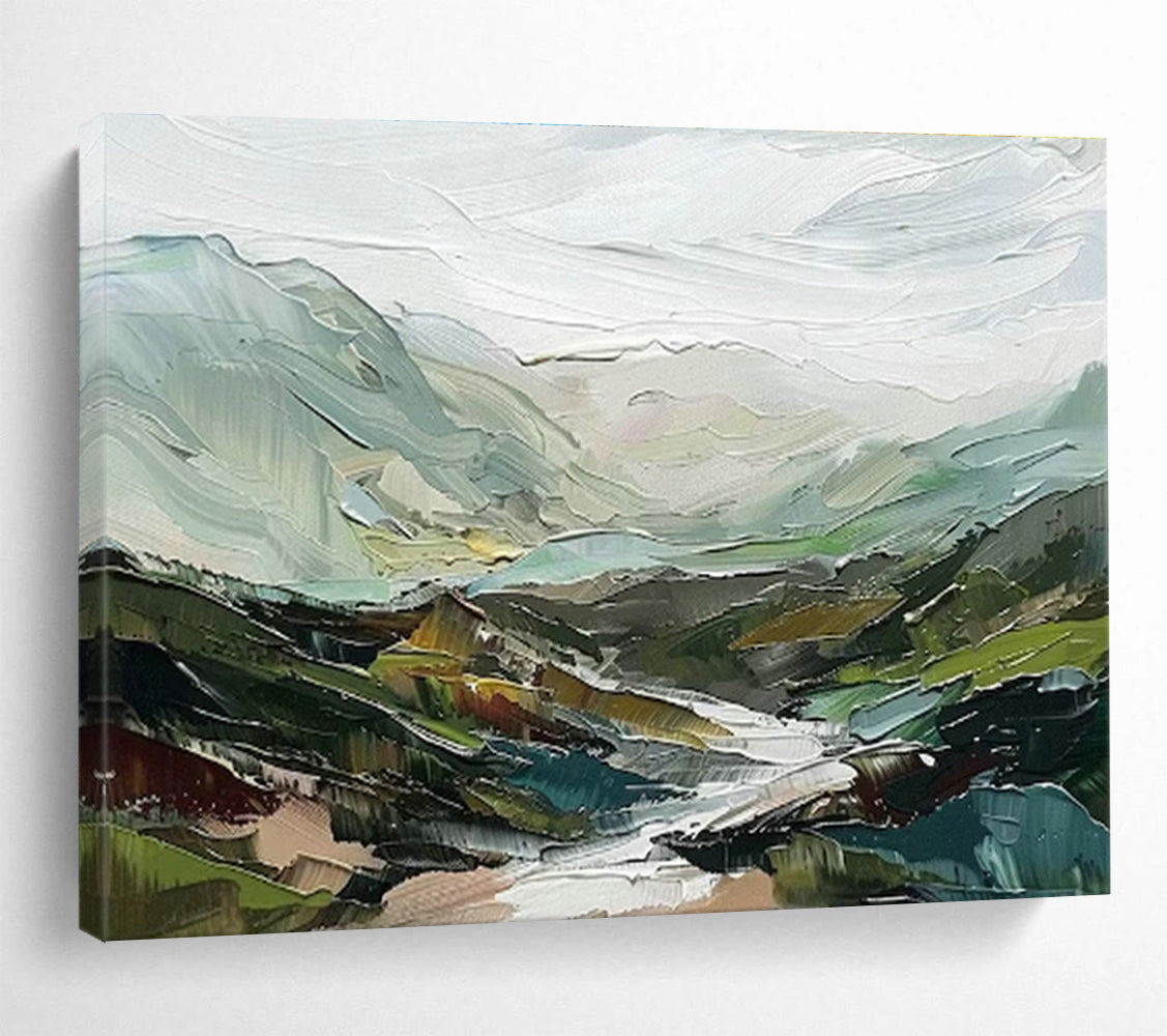Large-Size Custom Abstract Hand Painting for Blockchain Technology Development Office DLZ2852