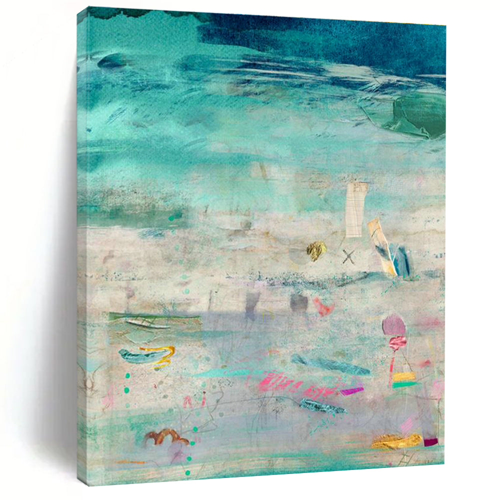 Large-Scale Custom Hand-Painted Abstract Painting - Artistic Embellishment for Libraries  DLZ0133