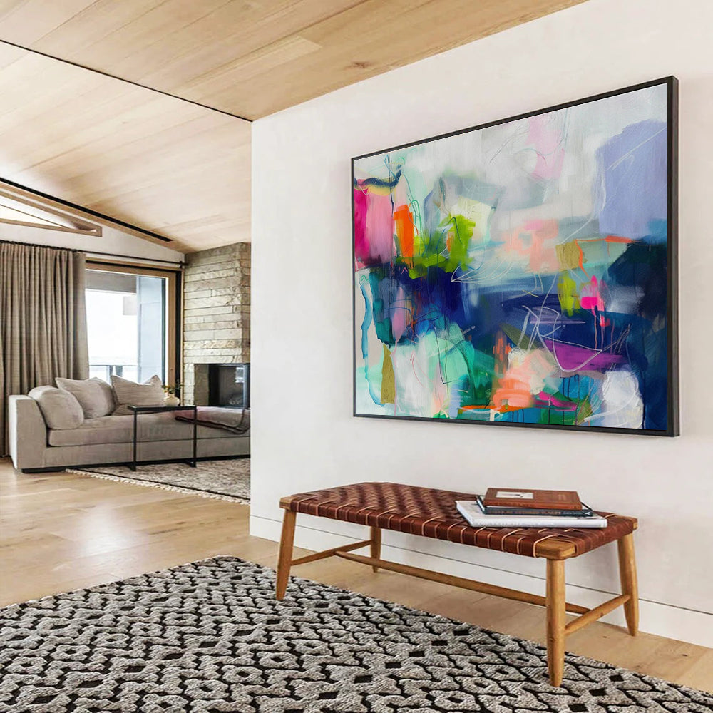 Oversized Custom Hand-Painted Abstract Art for Lunar Rover Manufacturing Facility DLZ2858