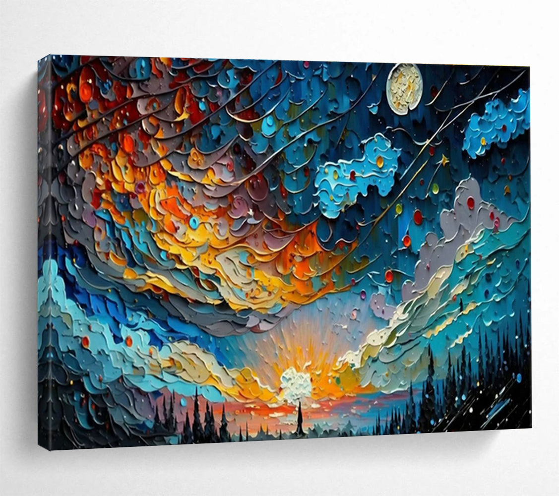 Extra Large Custom Hand-Painted Abstract Canvas for Yoga Studios DLZ3262