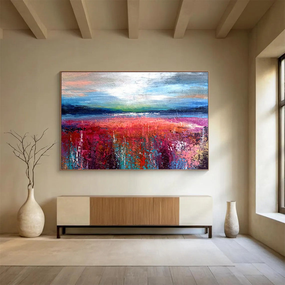 Immense Abstract Floral Painting - Commissioned Acrylic for Retail Stores