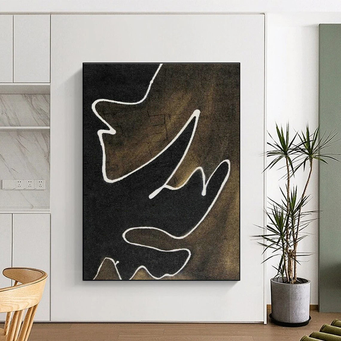 Gigantic Custom Hand-Painted Abstract Canvas for Plant-Based Cooking Schools  DLZ0070