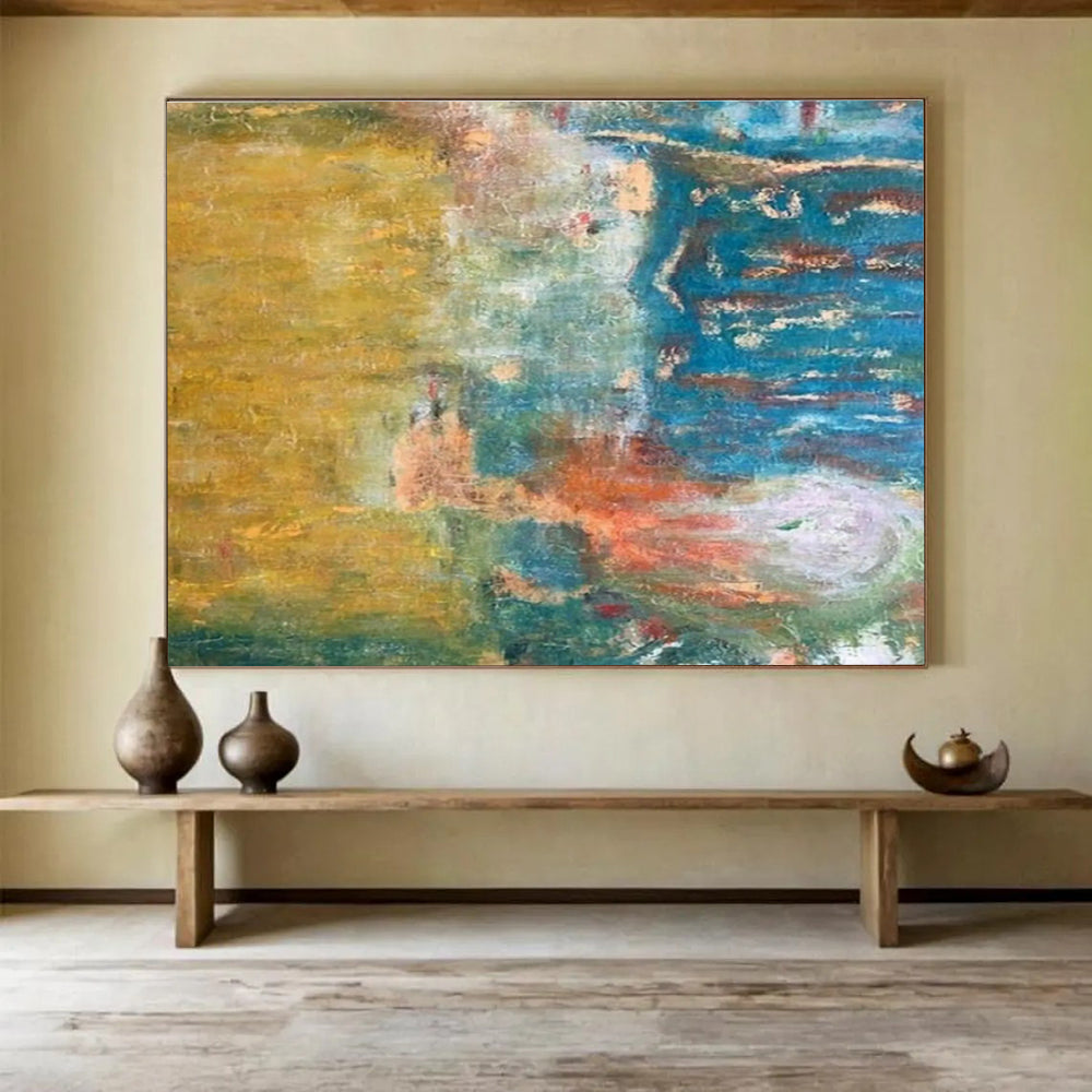 Customized Large-Scale Abstract Hand Painting for Subterranean Aquarium Air Quality Control Facility DLZ3105