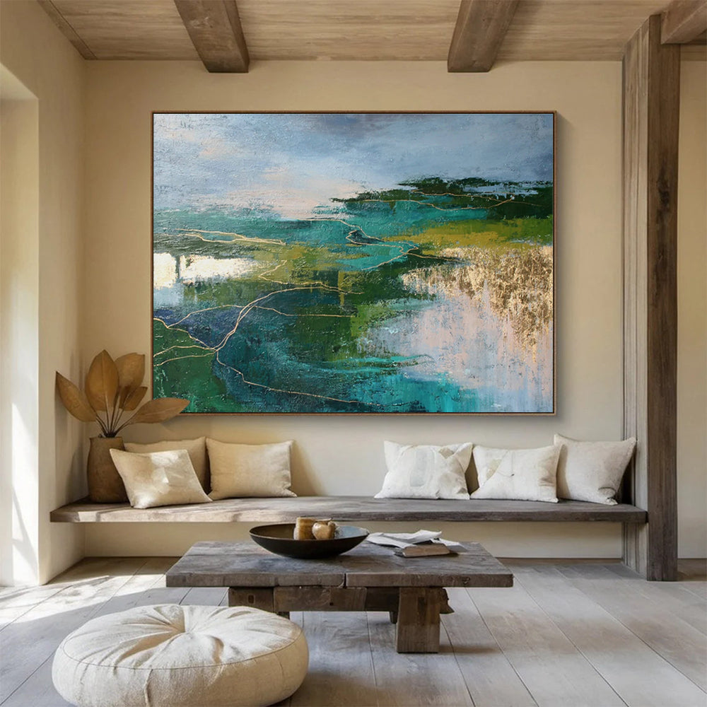 Customized Large-Scale Abstract Hand Painting for Digital Music Production Studio DLZ2889