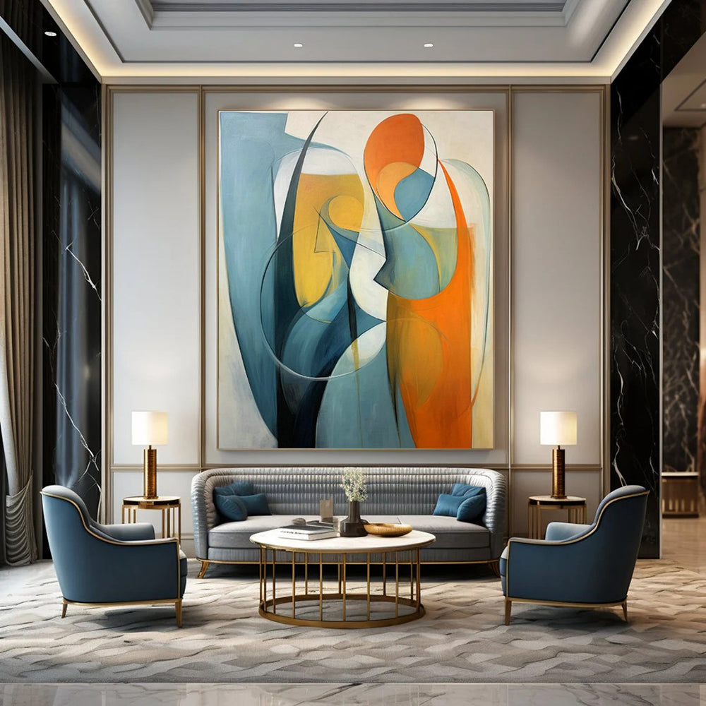 Extensive Large-Scale Custom Hand-Painted Abstract Canvas - Artistic Freedom for Street Performance Arenas  DLZ0286
