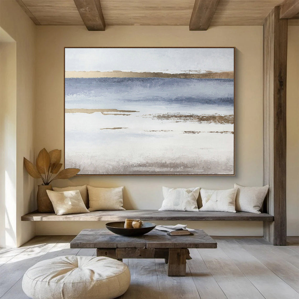 Custom-Made Giant Abstract Hand Painting for Underwater Hotel Corridor DLZ2901